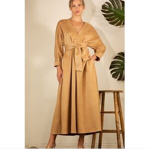 Mulla NWOTs Faux Suede Midi Tie Dress